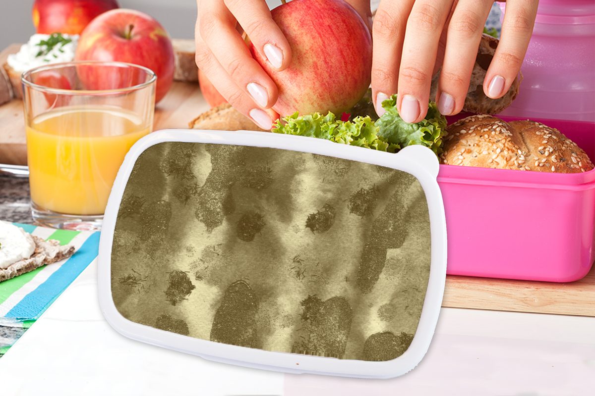 rosa Textur Brotdose Abstrakt, - MuchoWow Kunststoff, Kinder, Gold Brotbox - Mädchen, Kunststoff Lunchbox für Snackbox, Erwachsene, (2-tlg),