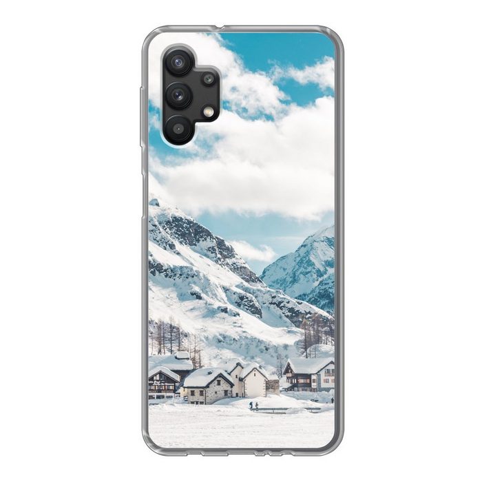 MuchoWow Handyhülle Alpen - Schnee - Berge Handyhülle Samsung Galaxy A32 5G Smartphone-Bumper Print Handy
