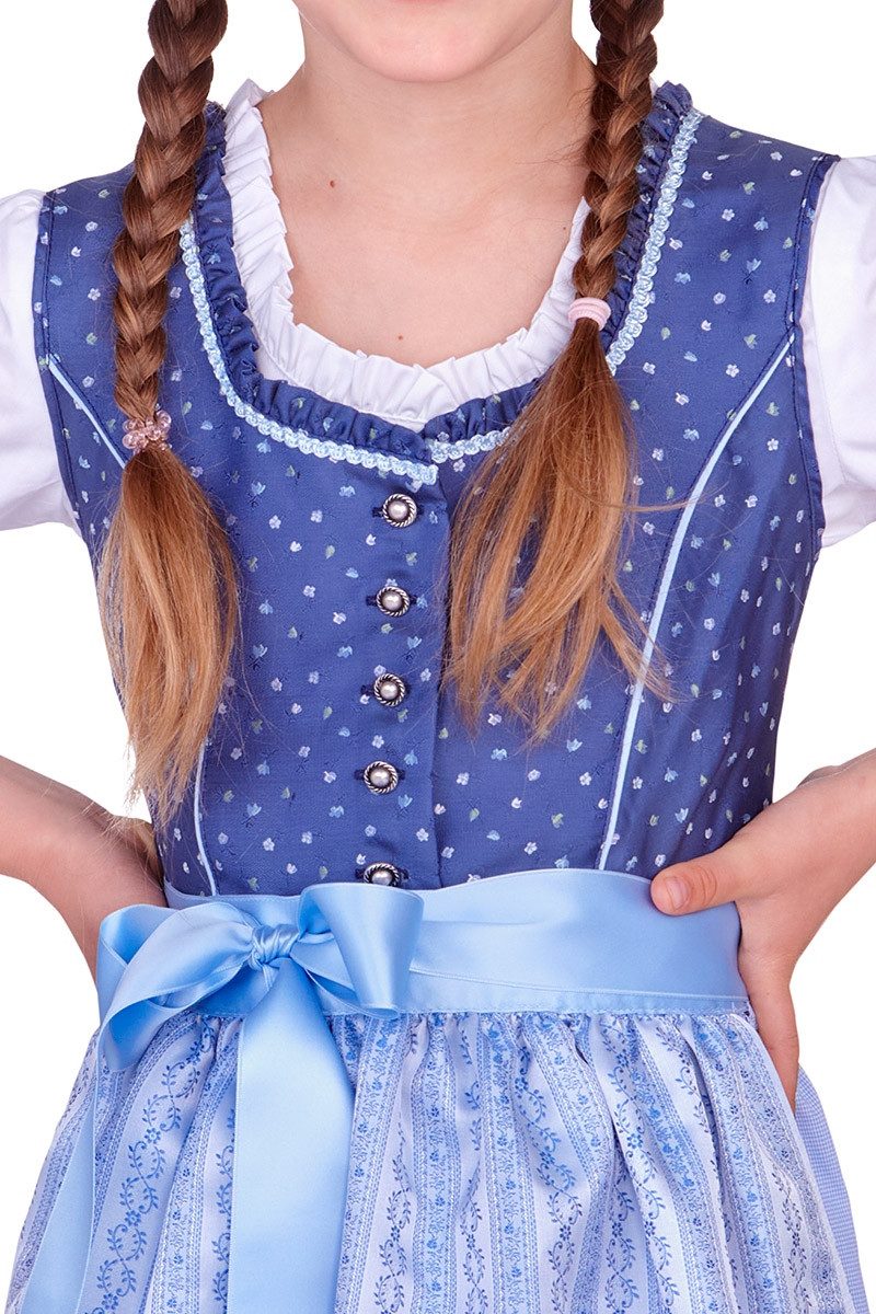 Isar-Trachten Dirndl Kinderdirndl 3tlg. - AMEA - denim/hellblau