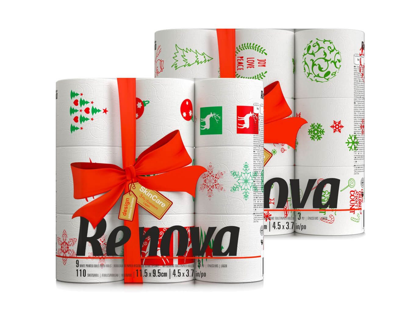 Renova Toilettenpapier Weihnachts-Edition (Packung 18-St), bedruckt