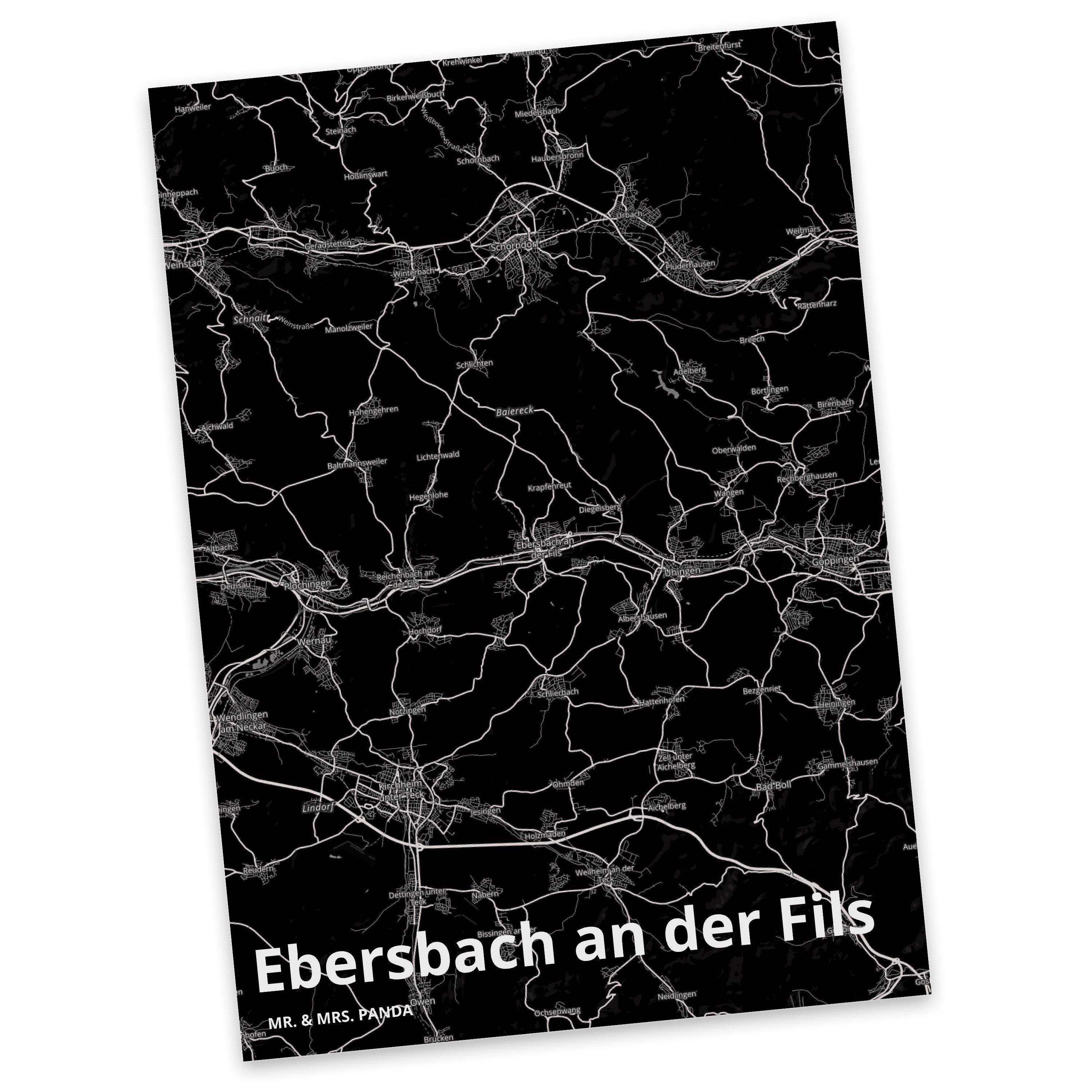 Mr. & Karte Panda Postkarte Fils Landkar - Einladung, Geschenk, Mrs. Dorf an Ebersbach Stadt der