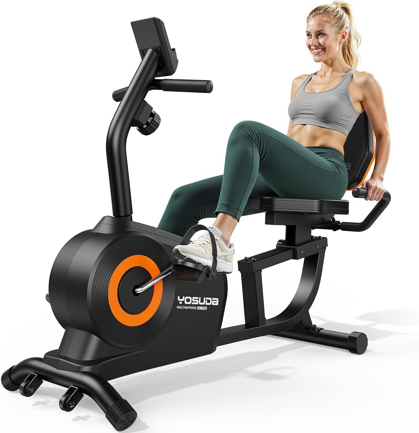 YOSUDA Heimtrainer Fahrrad, mit Magnetbremse, 16 Widerstandsstufen (1-tlg), verstellbarem Sitz & LCD-Pulssensor, leise, bis 160 kg Traglast