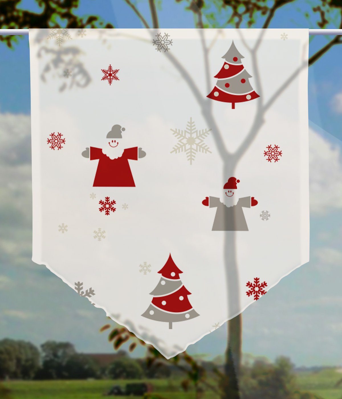 gardinen-for-life Scheibengardine Scheibenhänger spitz "Meine Weihnachten günstig online kaufen