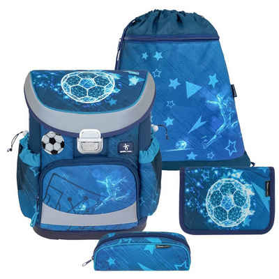 Belmil Schulranzen Mini-Fit 2024 für kleine Kinder (Set, 4-tlg), Fußball, 4tlg. Set, 1. Klasse, Einschulung, Jungen