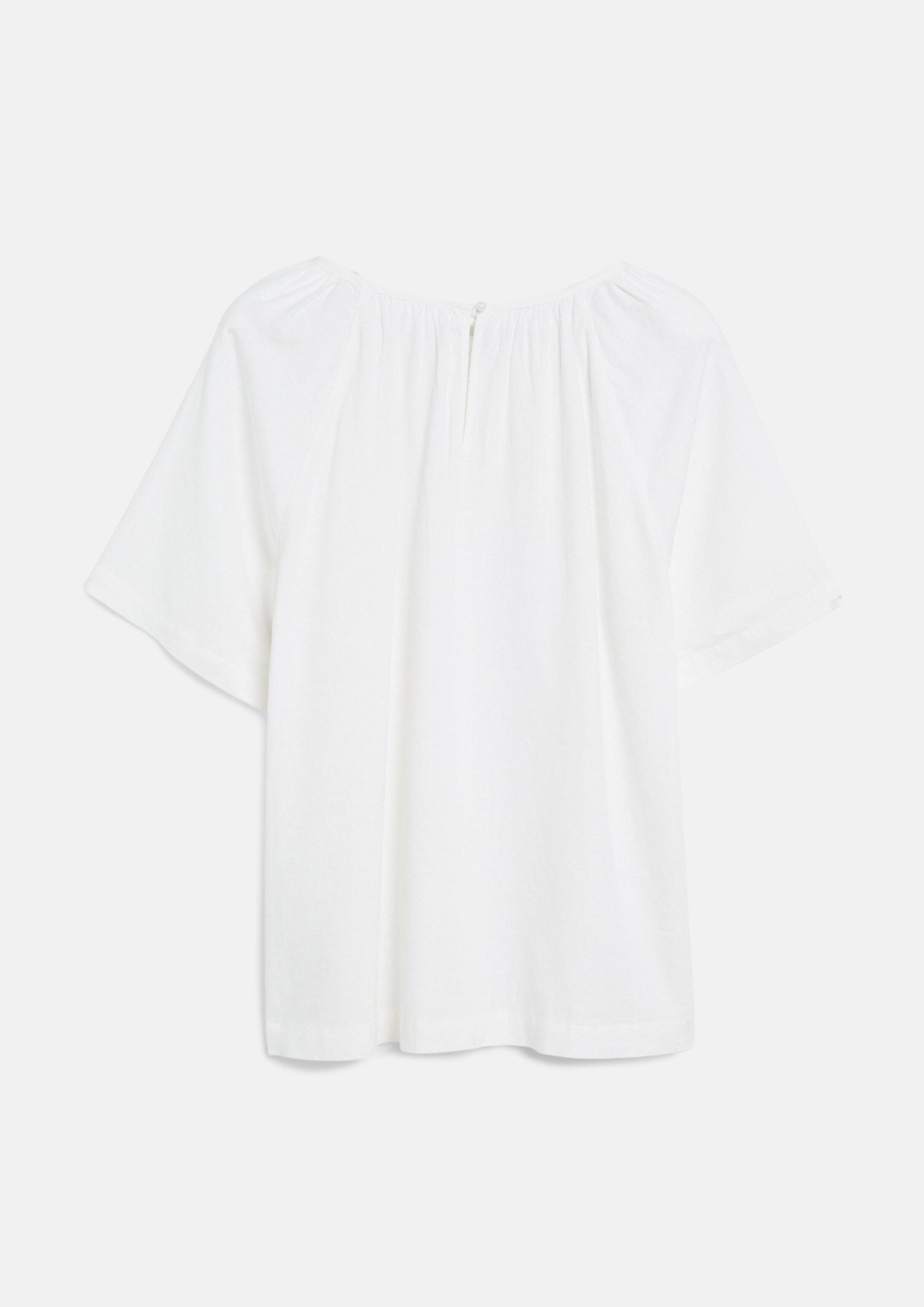 s.Oliver Kurzarmbluse Bluse Leinenmixbluse mit Raffungen