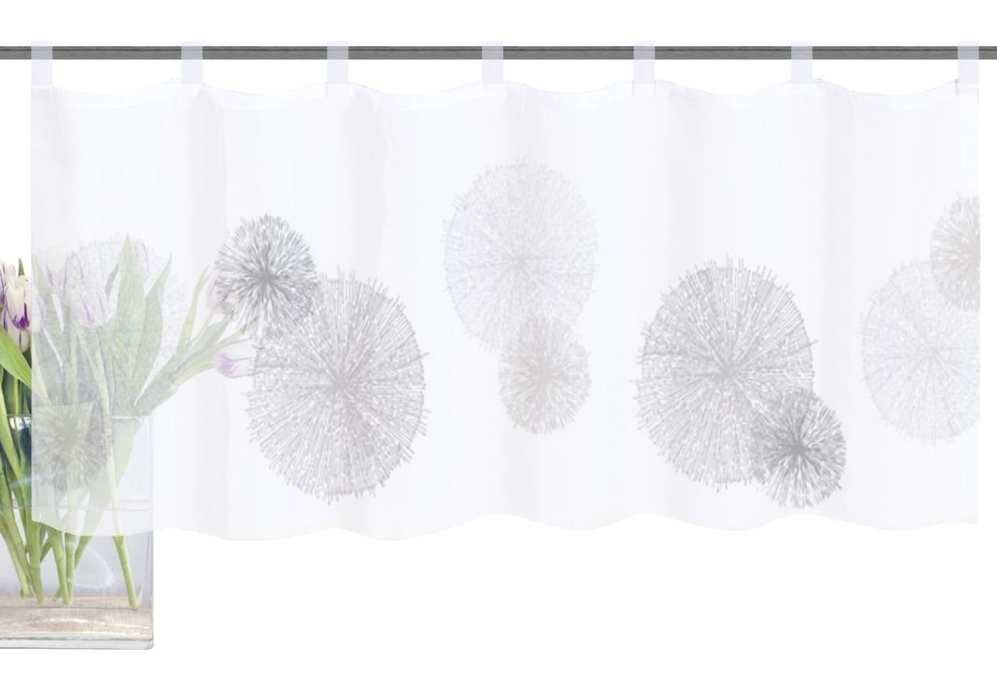 HOME WOHNIDEEN Gardine Home Wohnideen Cafehaus Voile Digitaldruck Rawlins (1 St), Lichtschutz, Stoff