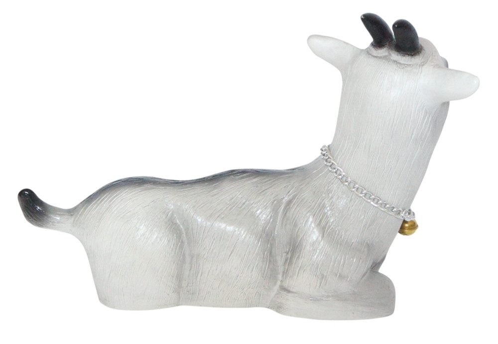 Rakso Oskar Schneider GmbH Tierfigur Gartenfigur Ziegenbock liegend Deko Tierfigur Kunststoff Länge 33 cm