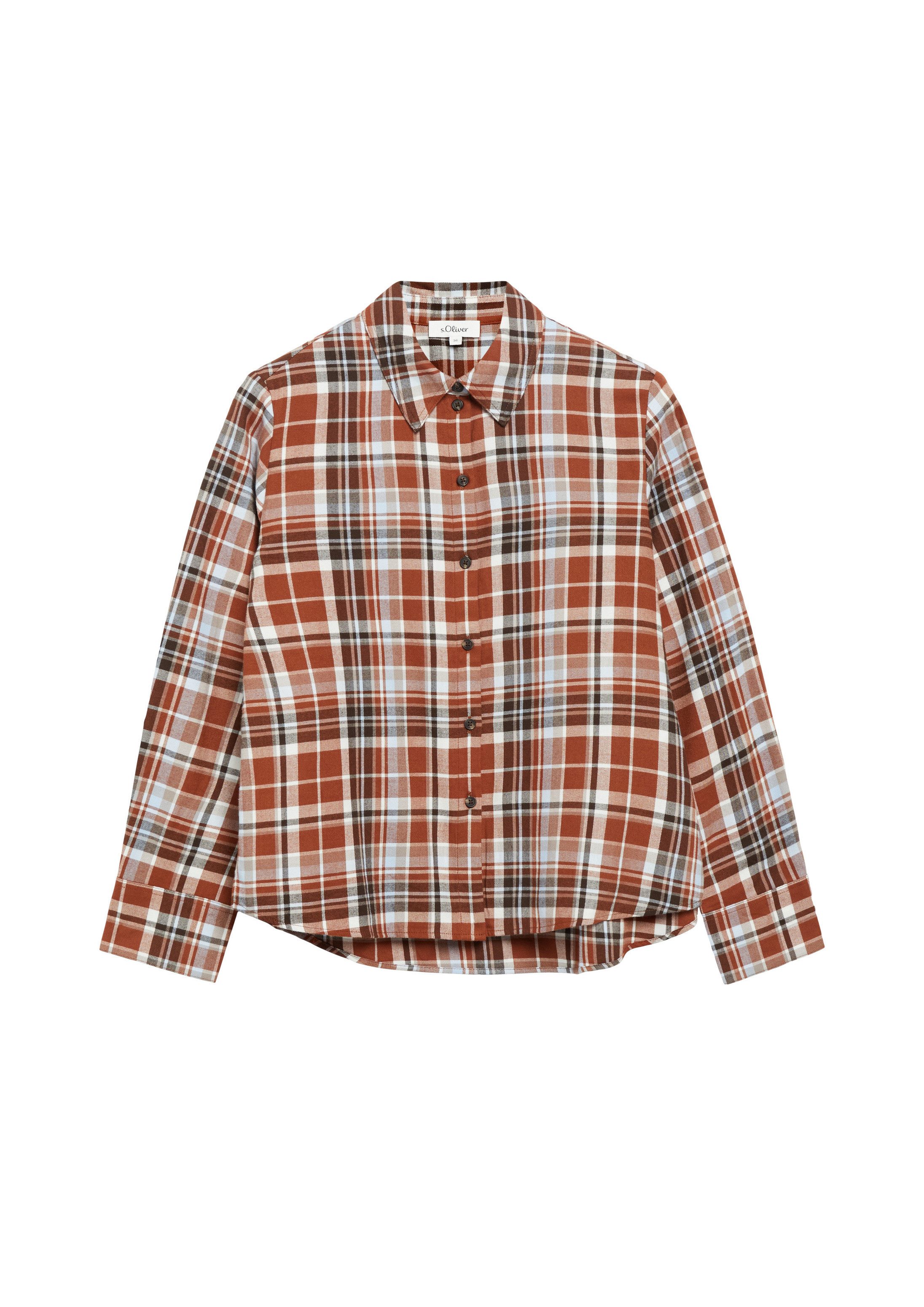 s.Oliver Langarmbluse Bluse Flanellbluse mit Karomuster