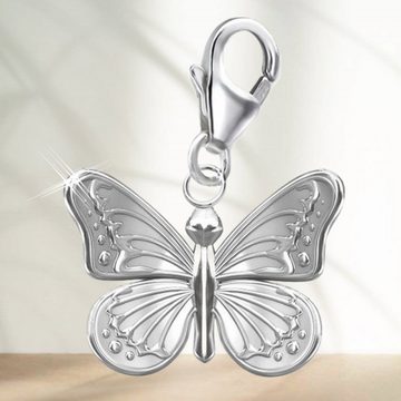 Goldene Hufeisen Charm Schmetterling Schmetterling Karabiner Charm Anhänger 925 Sterling-Silber (inkl. Etui), für Gliederarmband oder Halskette