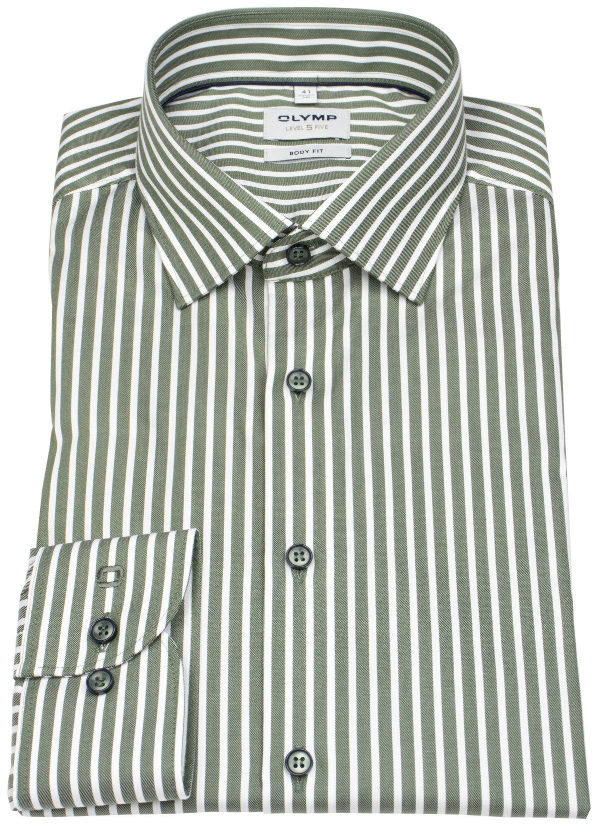 OLYMP Businesshemd Level 5 extra langer Arm stark tailliert Kentkragen