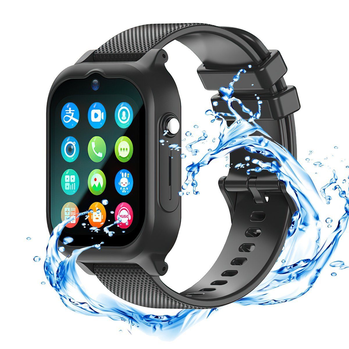 Gontence Kinderuhr,HD-Videoanrufe,GPS-Ortung,SOS,700mAh,240*280 Smartwatch (1.8 Zoll)