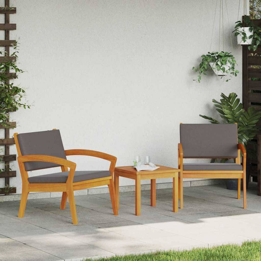 vidaXL Gartenlounge-Set Bistrogarnitur 3 Stk. Braun Polyester, (3-tlg)