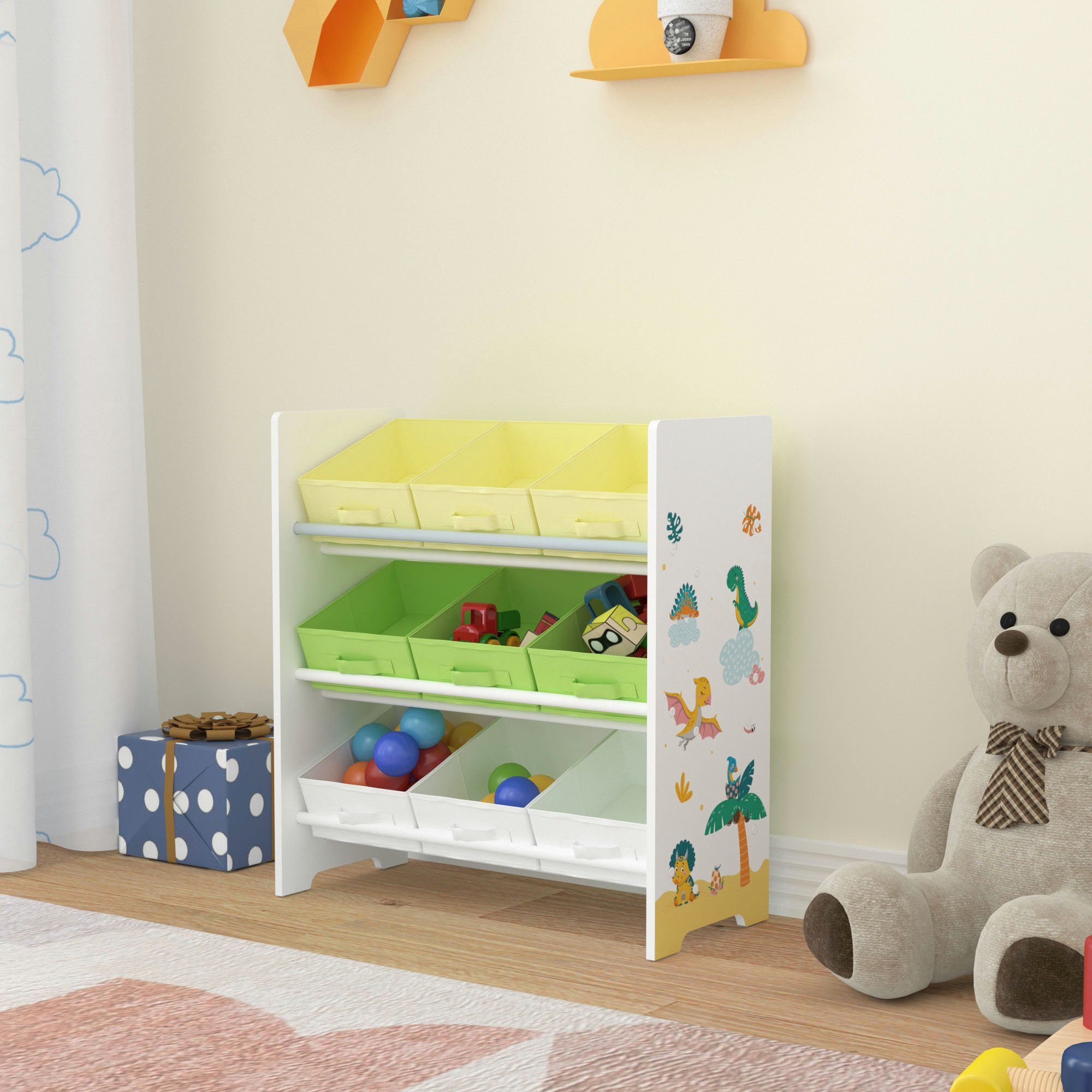 en.casa Kinderregal, »Boiro« Spielzeugregal mit 9 günstig online kaufen