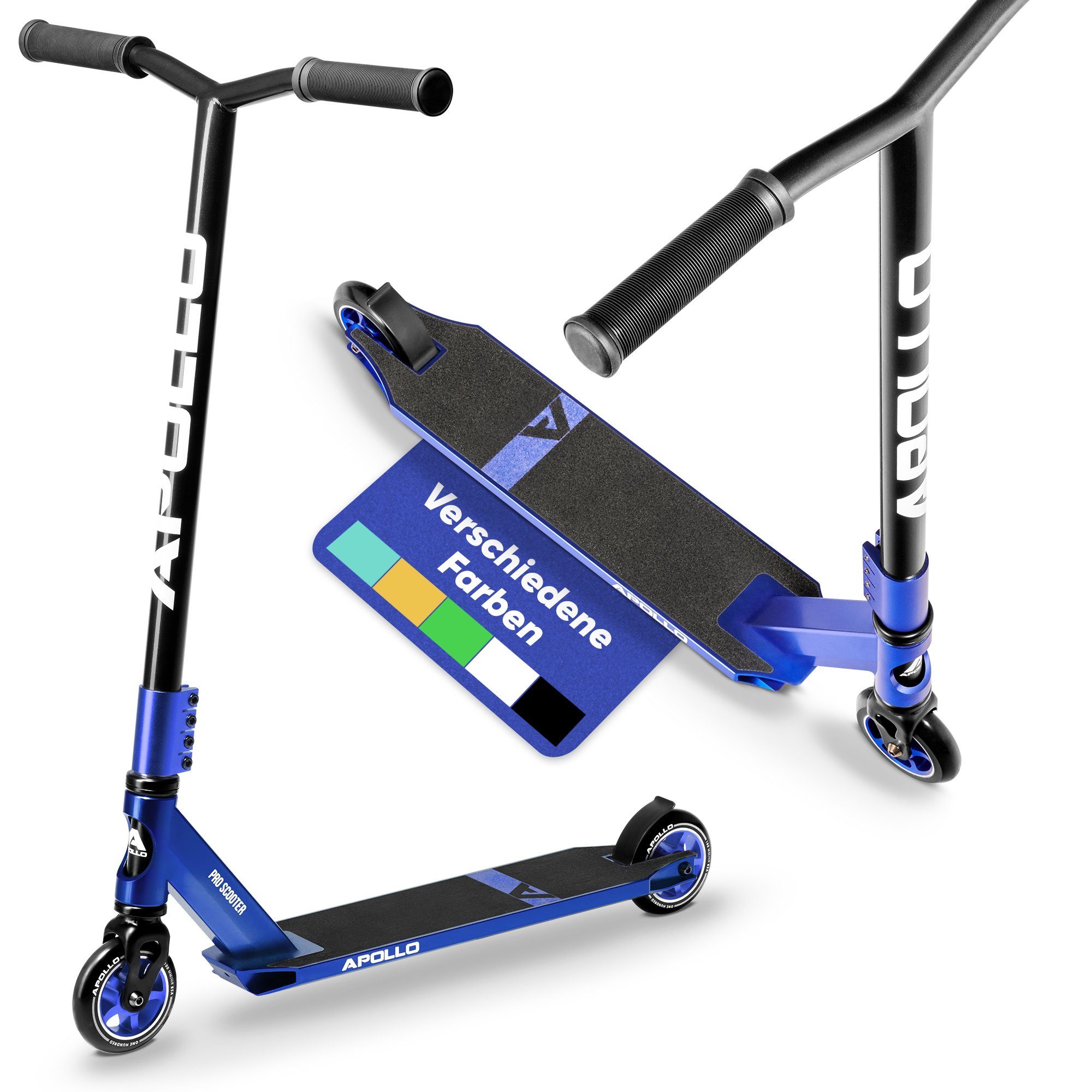 Apollo Stuntscooter Star Pro - Trick Scooter für Kinder und Teenies, Profi Stuntscooter mit ABEC9 Kugellagern und 100mm Alu Core Wheels