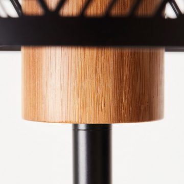Brilliant Stehlampe Santy, Santy Stehleuchte schwarz/natur Metall/Holz schwarz 1x A60, E27, 52 W