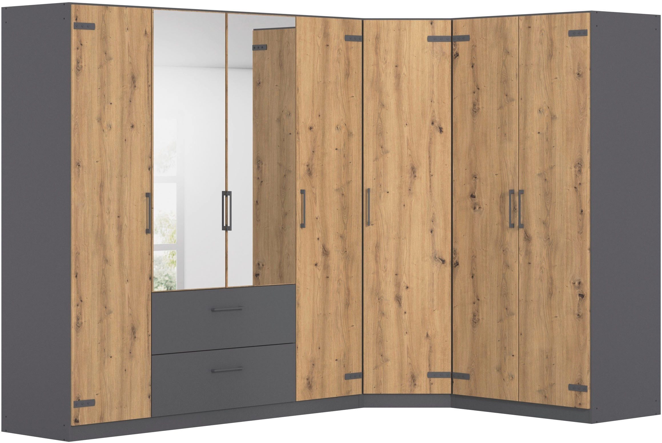 rauch Schrank-Set Holmes, mit Applikationen "Industrial Style"