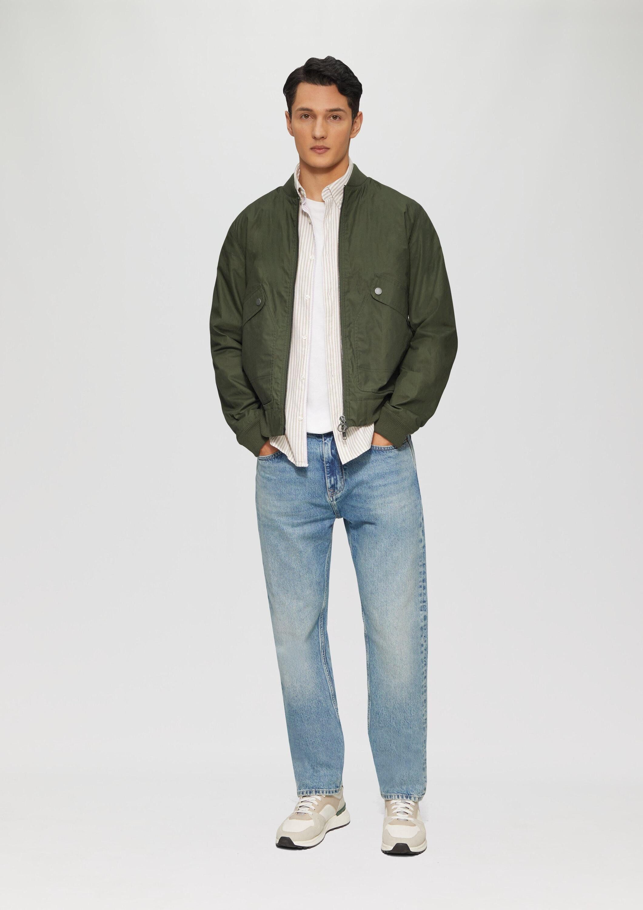 s.Oliver Funktionsjacke Outdoor-Jacke Gewachste Bomber-Jacke mit wasserabweisender Funktion