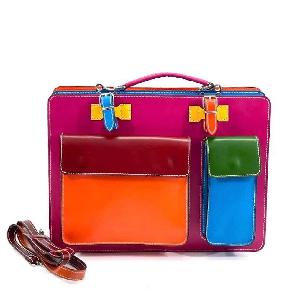 BZNA Aktentasche Siria Safria Azzuro Designer kleine Aktentasche Business Bunt Tasche