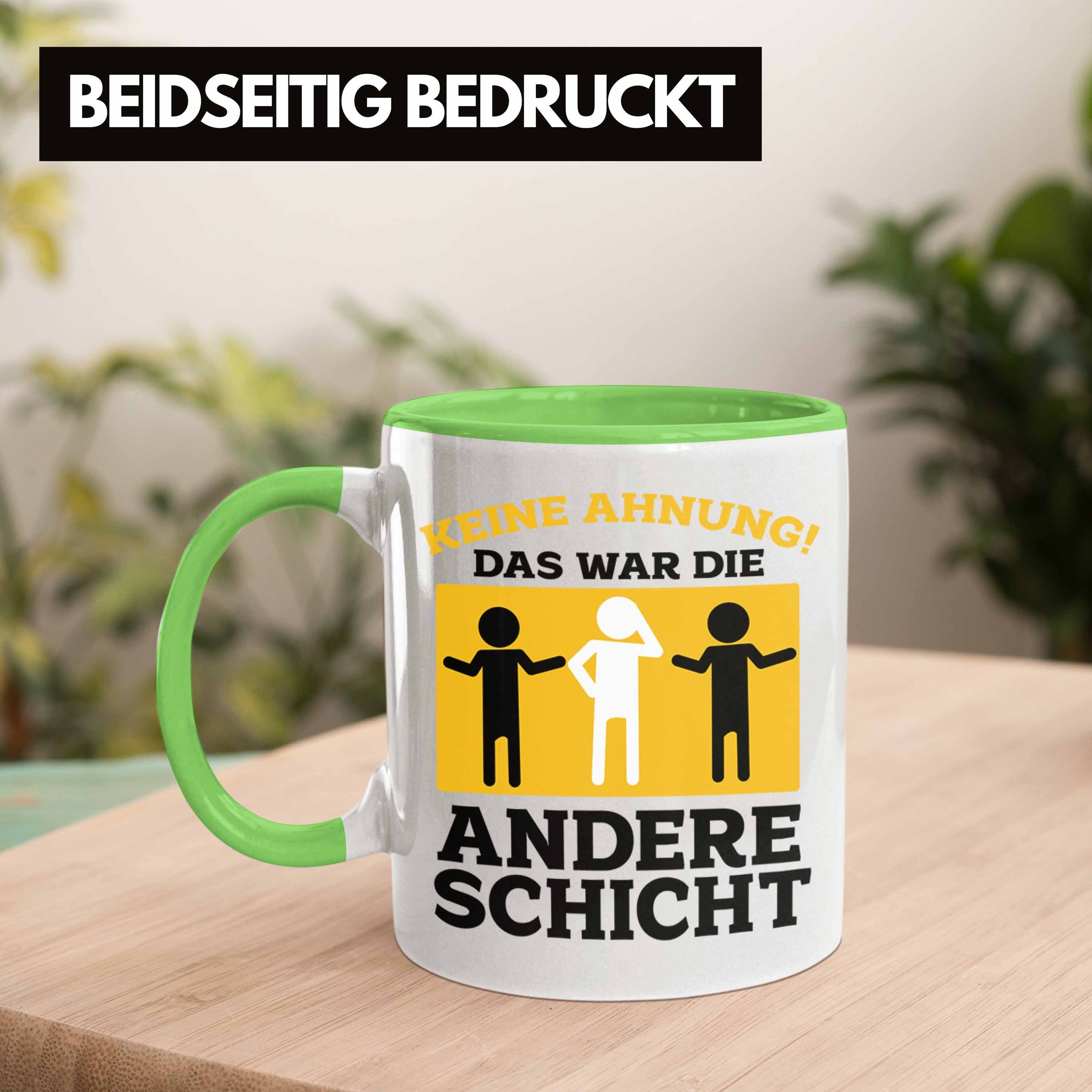 Trendation Tasse Lustige Grün "Keine Ahnung, Kollegen mit für das Büro-Tasse Geschenk Spruch