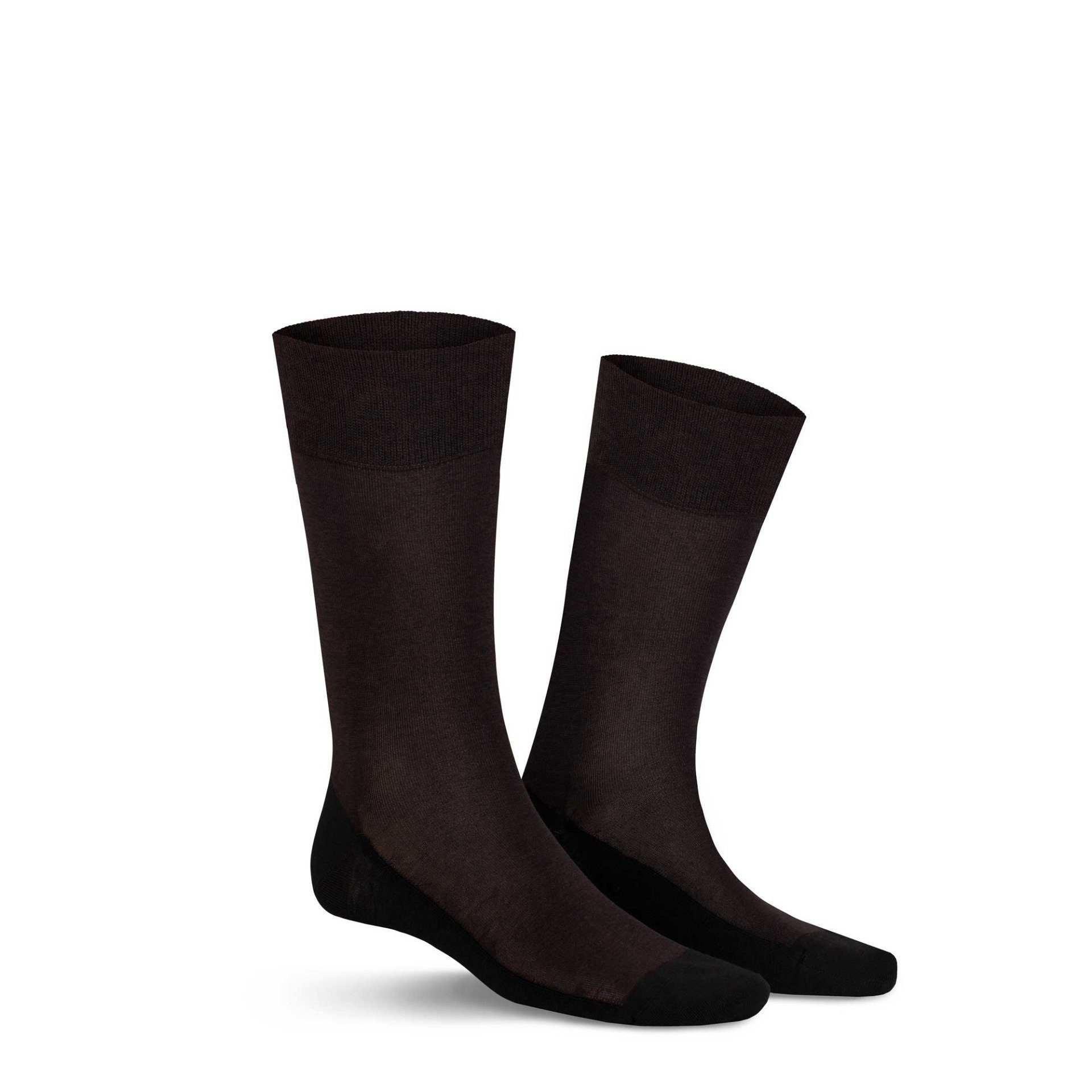 KUNERT Basicsocken GEORGE (1-Paar) Herren Socken aus feiner Baumwolle mit Funktionssohle Brown-mel. 8210