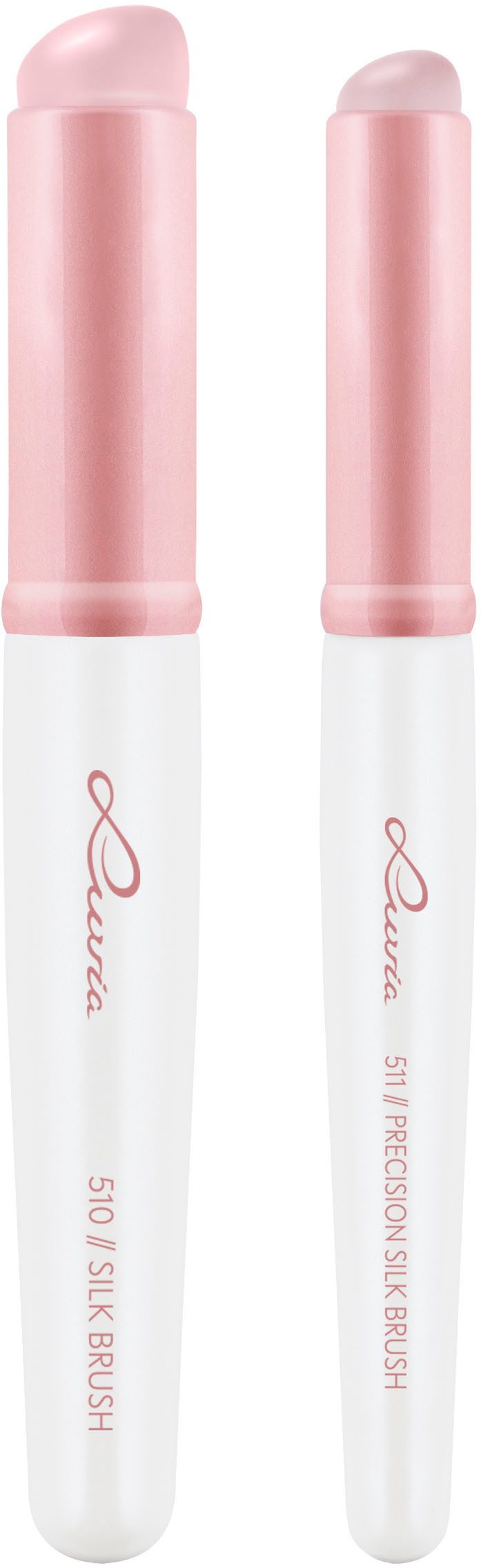 Luvia Cosmetics Kosmetikpinsel-Set SILK BRUSH DUO, 2 tlg., Silikonpinsel für alle Texturen, saugt kein Produkt auf.
