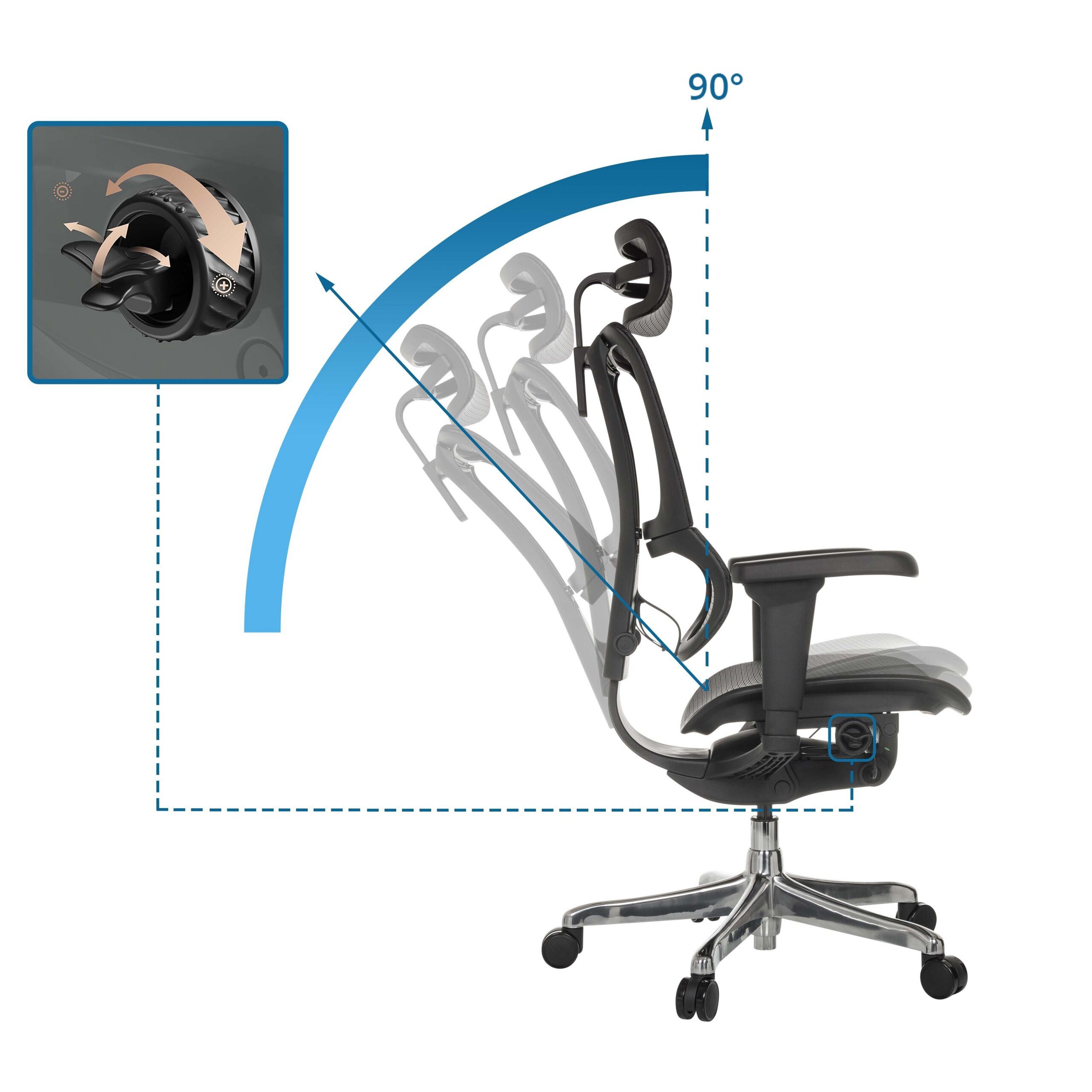 hjh OFFICE Drehstuhl Luxus Chefsessel Ergohuman Slim Ultra Gen2 (1 St), Profi Bürostuhl Schreibtischstuhl ergonomisch