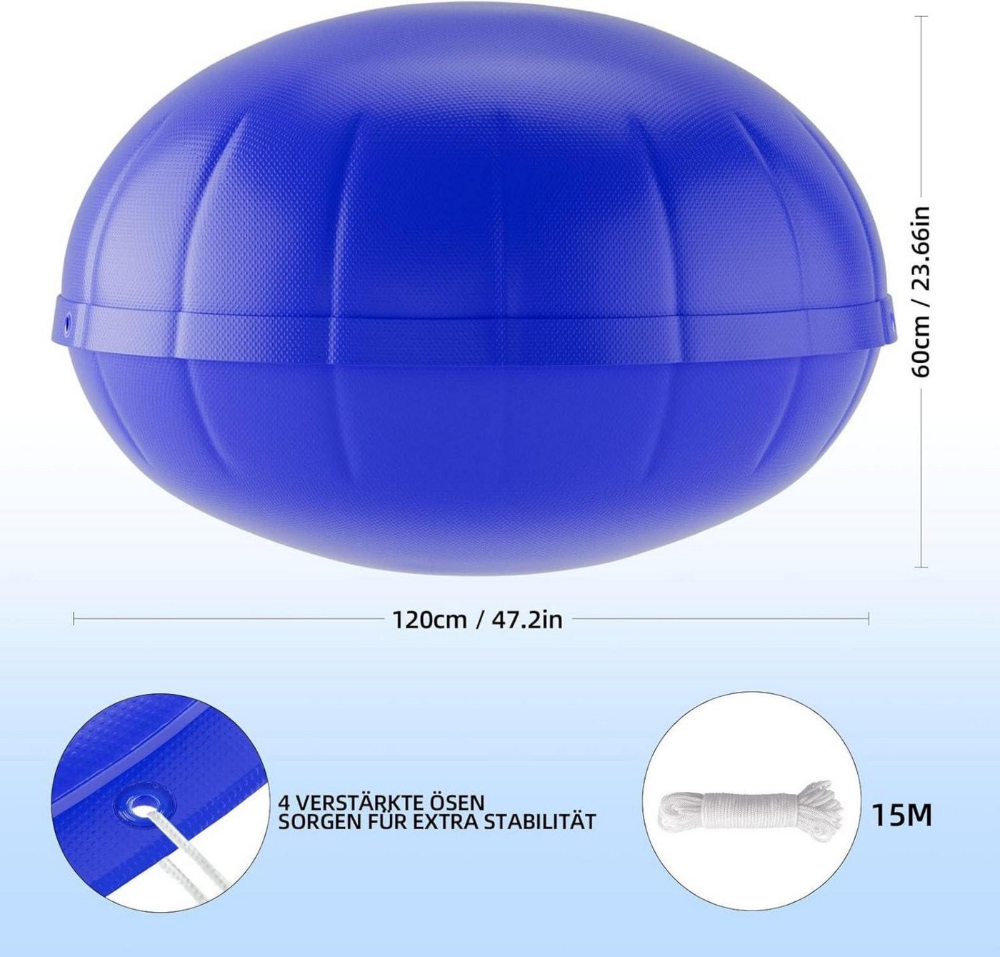 Thumbnail - LuxusKollektion Pool-Abdeckplane Poolkissen 120x120cm Winter Luftkissen Sicherheitsventil Cover Zubehör