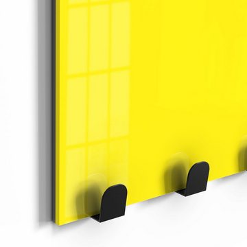 DEQORI Kleiderhaken 'Unifarben - Gelb', Glas Garderobe Paneel magnetisch beschreibbar