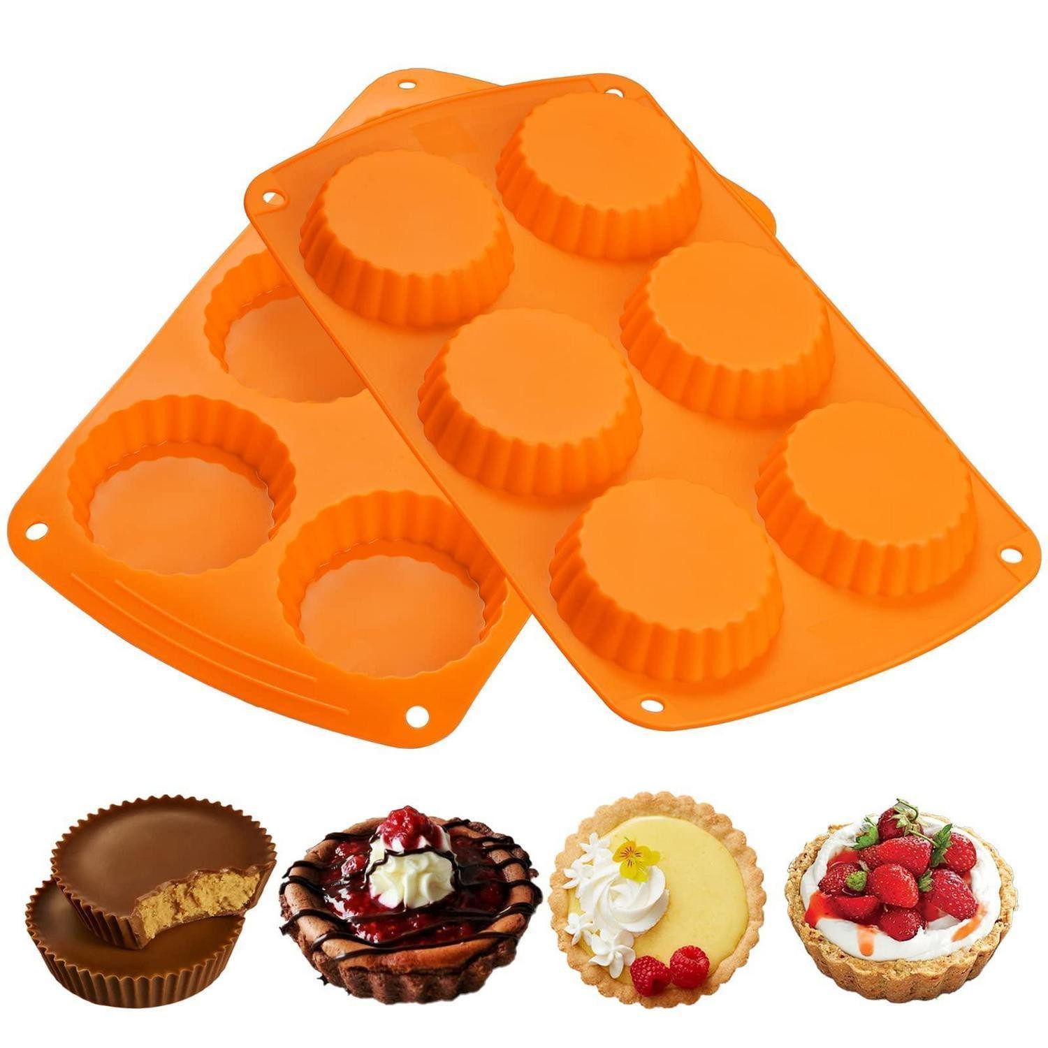 LuxusKollektion Tarteform Silikon Tarteform Mini 7.5cm 2er Set, (2-tlg)