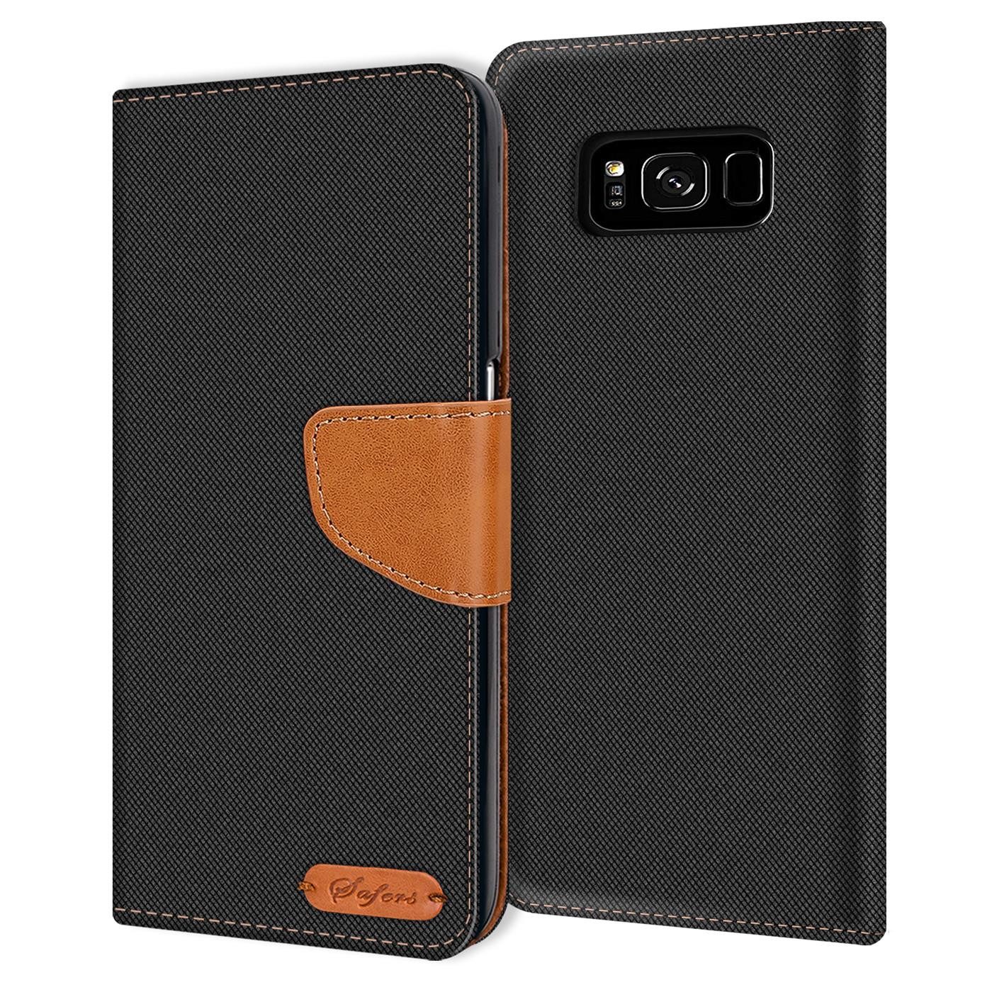 CoolGadget Handyhülle Denim Schutzhülle Flip Case für Samsung Galaxy S8 5,8 Zoll, Book Cover Handy Tasche Hülle für Samsung S8 Klapphülle