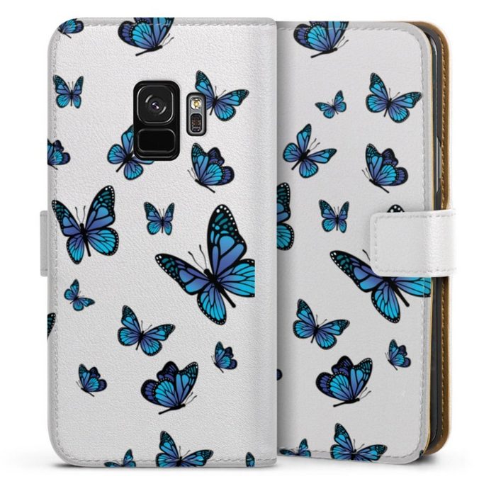 DeinDesign Handyhülle Schmetterling Muster transparent Butterfly Pattern Transparent Samsung Galaxy S9 Hülle Handy Flip Case Wallet Cover Handytasche Leder