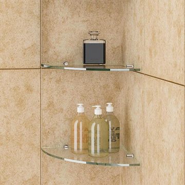 SONNI Einlegeboden Glasregal Sicherheitsglas Lagerregal für Duschwand Duschraum (2 St), transparent