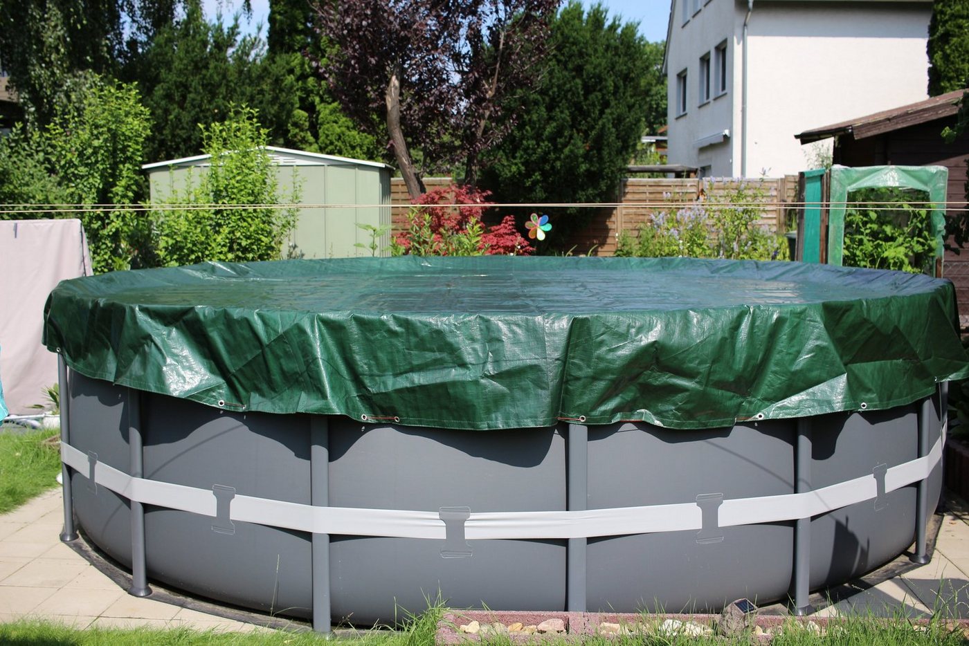 Thumbnail - HC Garten & Freizeit Pool-Abdeckplane Sommer- & Winter-Abdeckplane für runde Pools 5 m (Set), Reißfest,Witterungsbeständ...