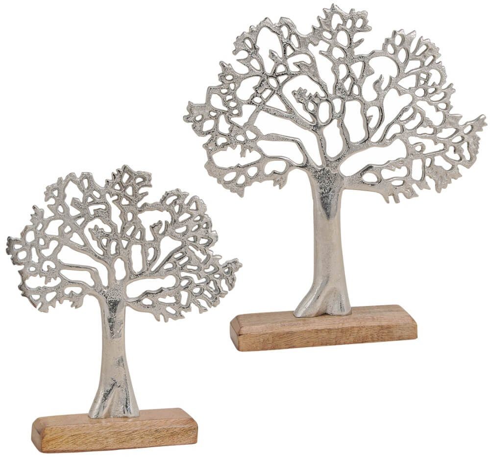 matches21 HOME & HOBBY Dekofigur Bäume Dekofiguren Metall Holz 2 Größen (1 günstig online kaufen