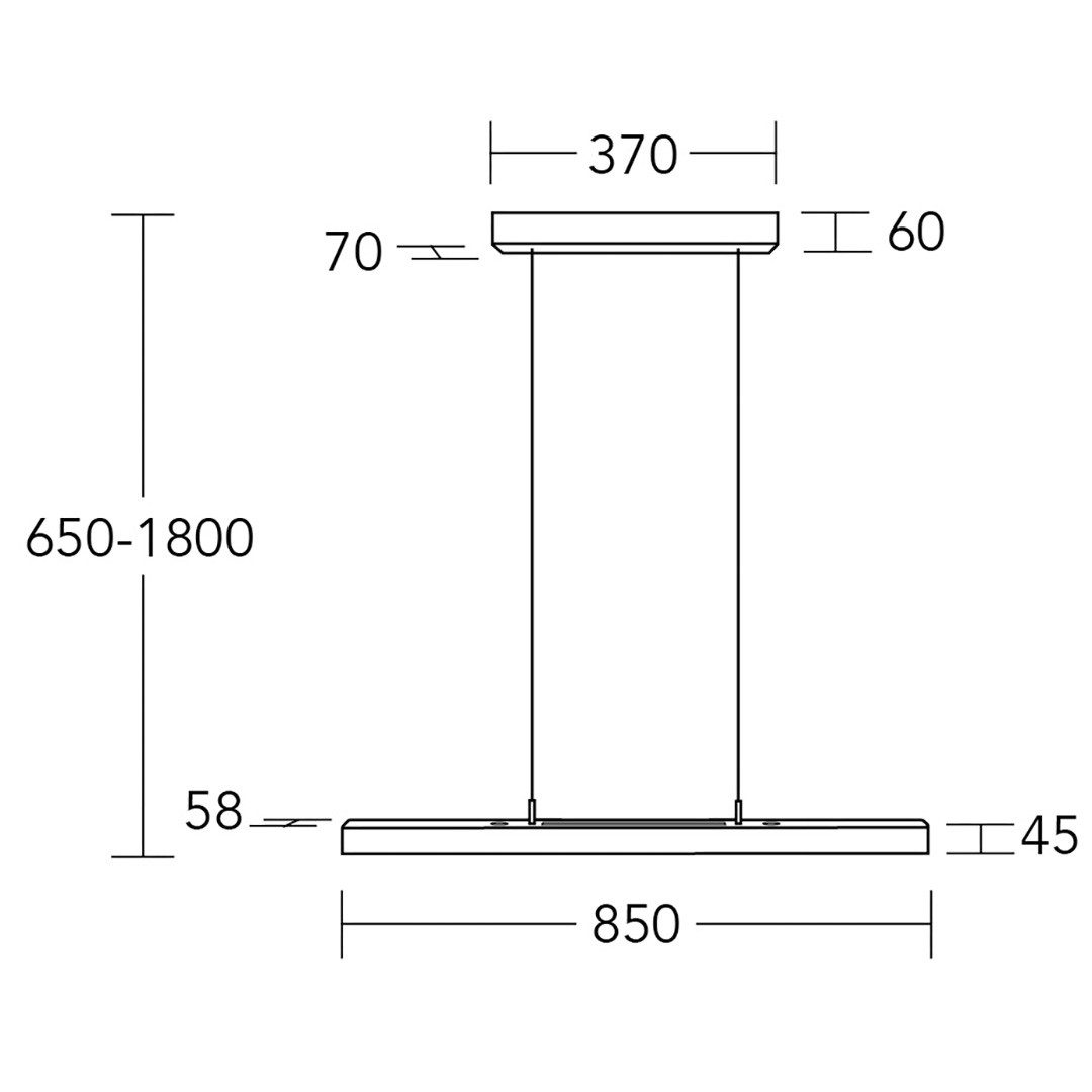 HerzBlut LED-Hängeleuchte Leonora Ober- und Unterlicht mit Rollizug, Alu LED-Leiste Acryl satiniert