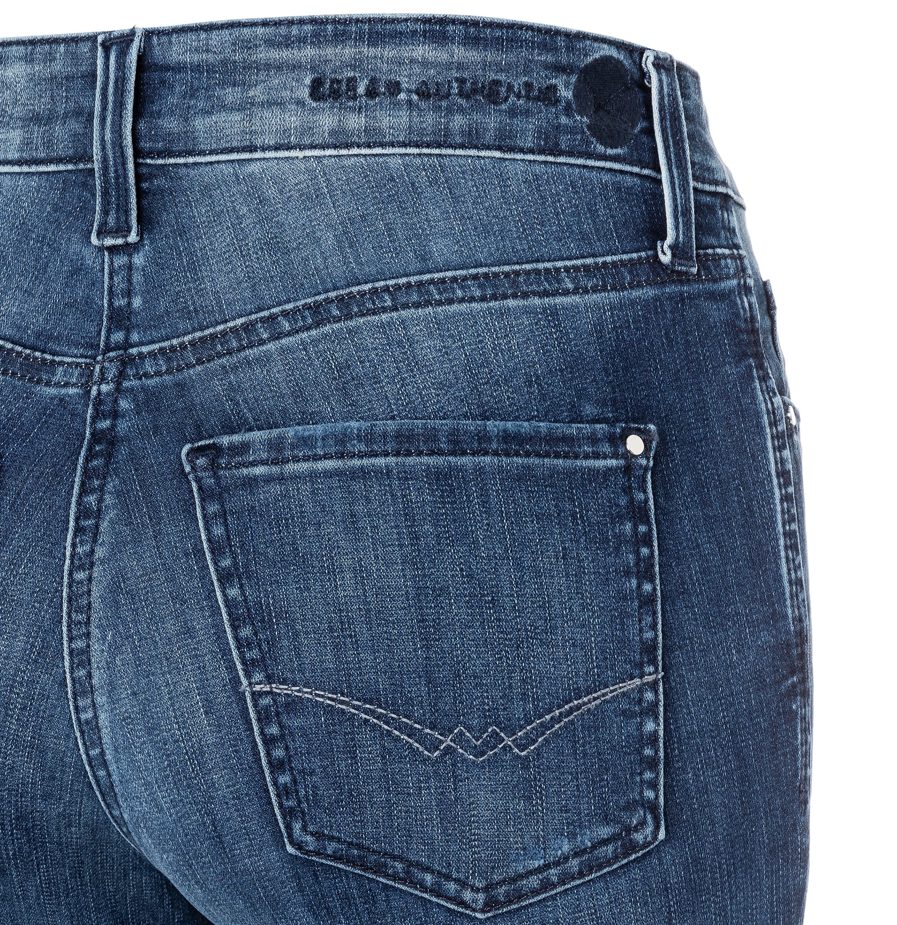 Kick MAC blue mended Dream D695 Slim-fit-Jeans wash