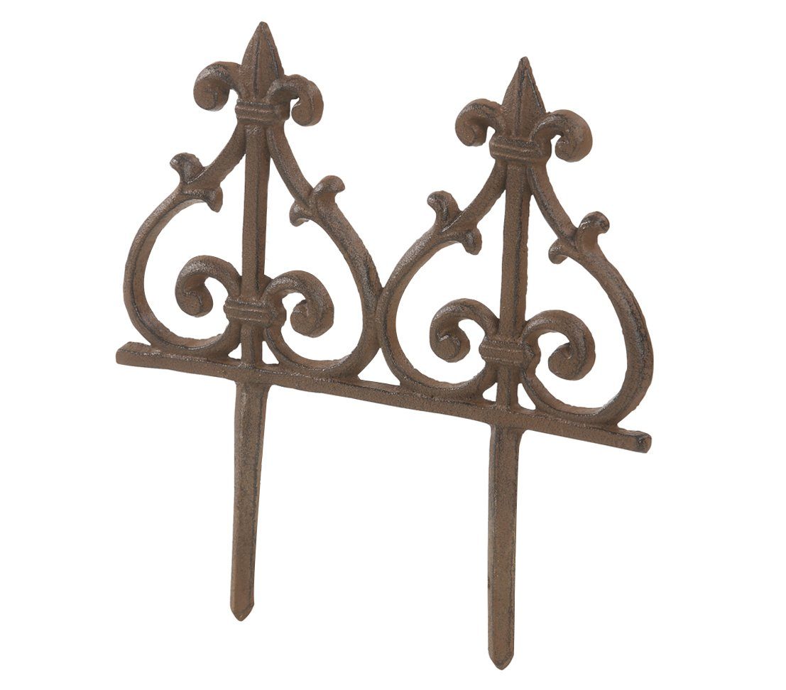 Dehner Gartenfigur Beeteinfassung Speer 4 Stk., je 30.5 x 29.5 x 1 cm, Beeteinfassung in Edelrost-Optik, wetterfest