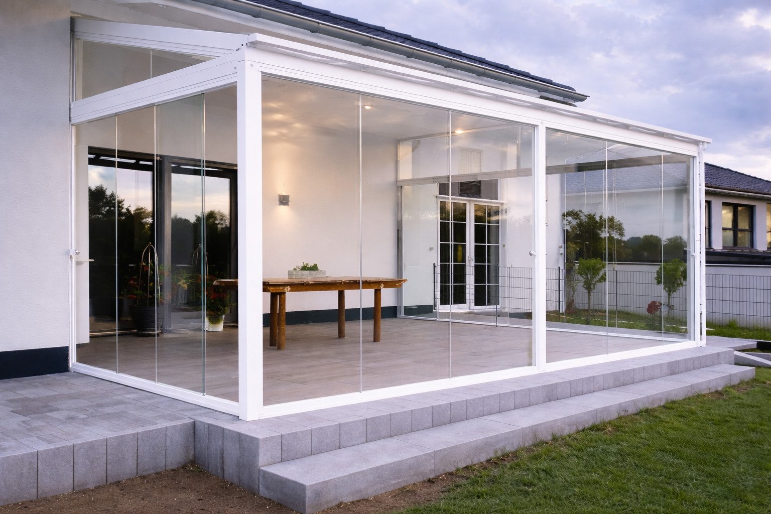 DREKU Glasschiebetür Glasschiebewand 4-läufig bis 4.000 mm