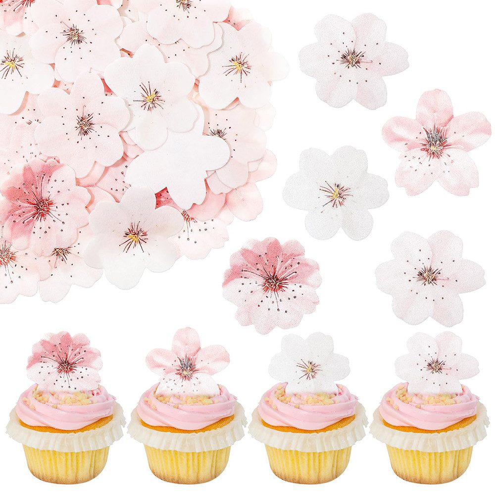 CLTYQ Hängedekoration 75 Stück Essbare Tortendeko Blumen, Esspapier Blüten günstig online kaufen