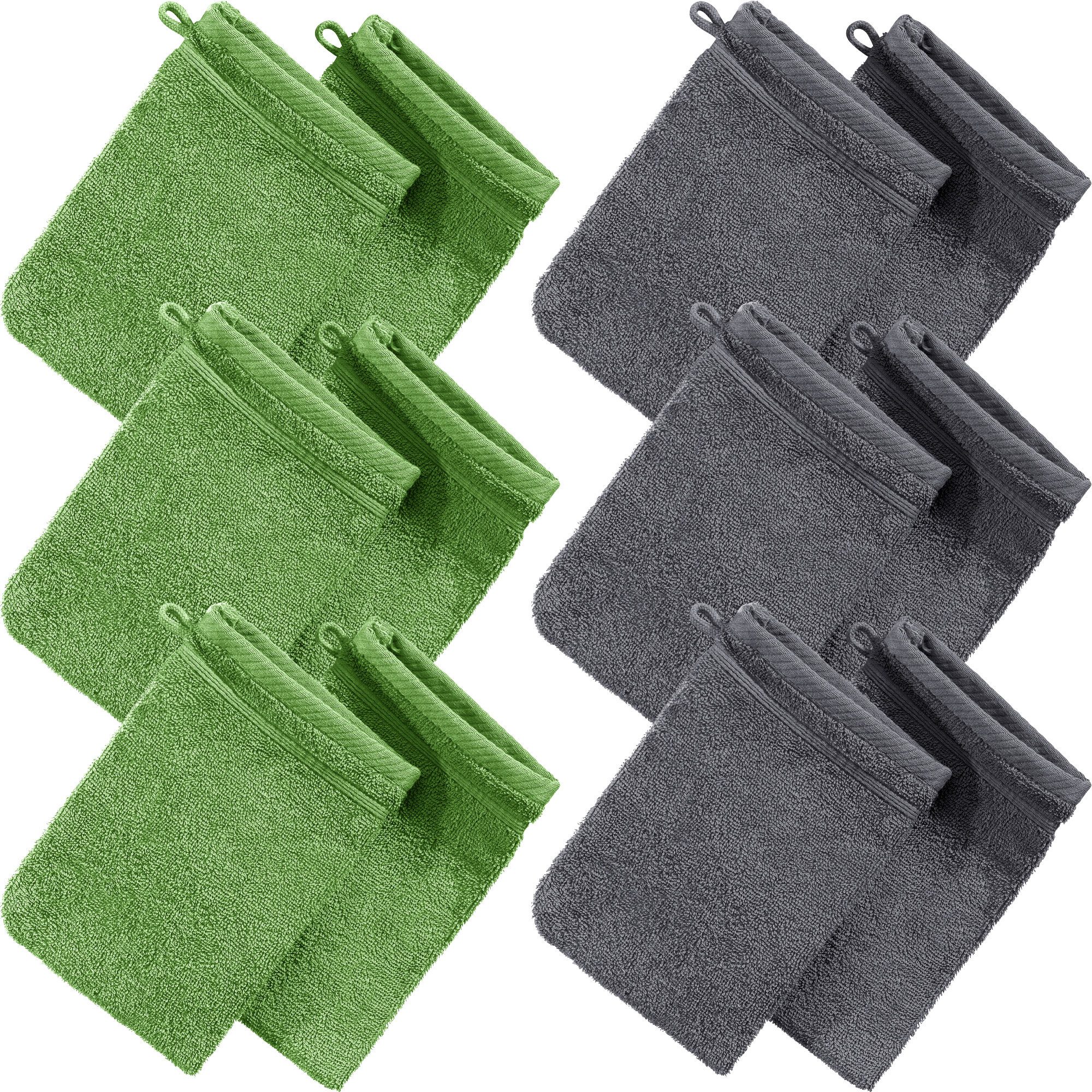 Erwin Müller Handtuch Set Waschhandschuh "Heidelberg" 12er-Pack, Frottier, Walk-Frottier Uni