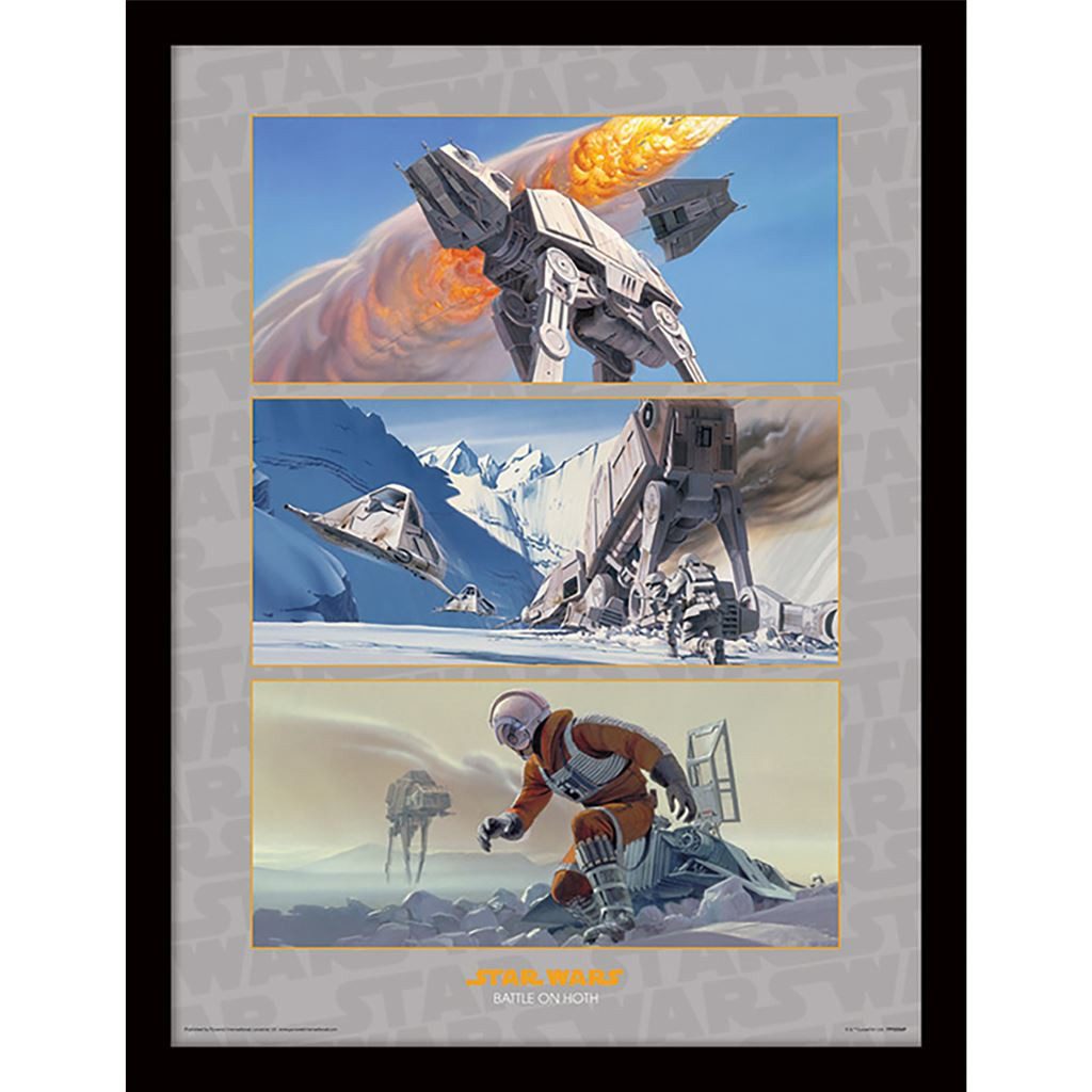 Star Wars Bild mit Rahmen Battle On Hoth, Gerahmtes Bild Kunstdruck