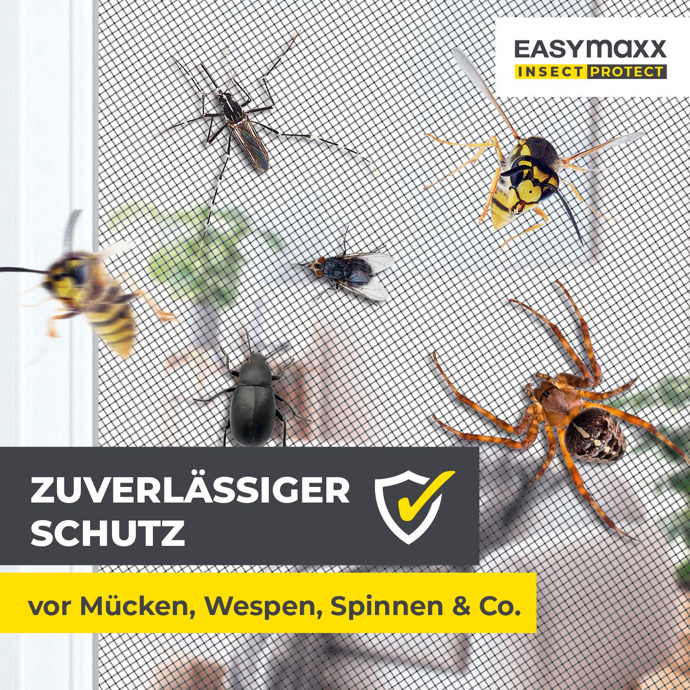 EASYmaxx Insektenschutz-Fensterrahmen Insektenschutzgitter 110 x 130 cm mit günstig online kaufen