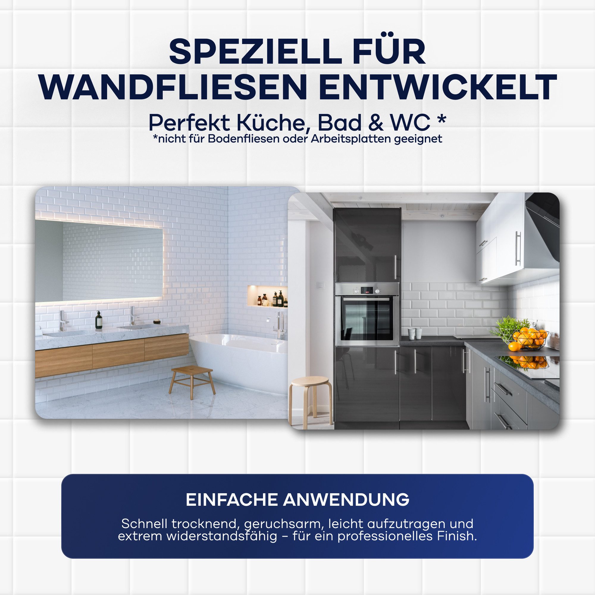 plid Fliesenlack Fliesenlack Fliesen Lack Fliesenfarbe Fliesen / Lackieren Bad Küche, schnelltrocknend, spritzwasserbeständig, verarbeitungsfertig
