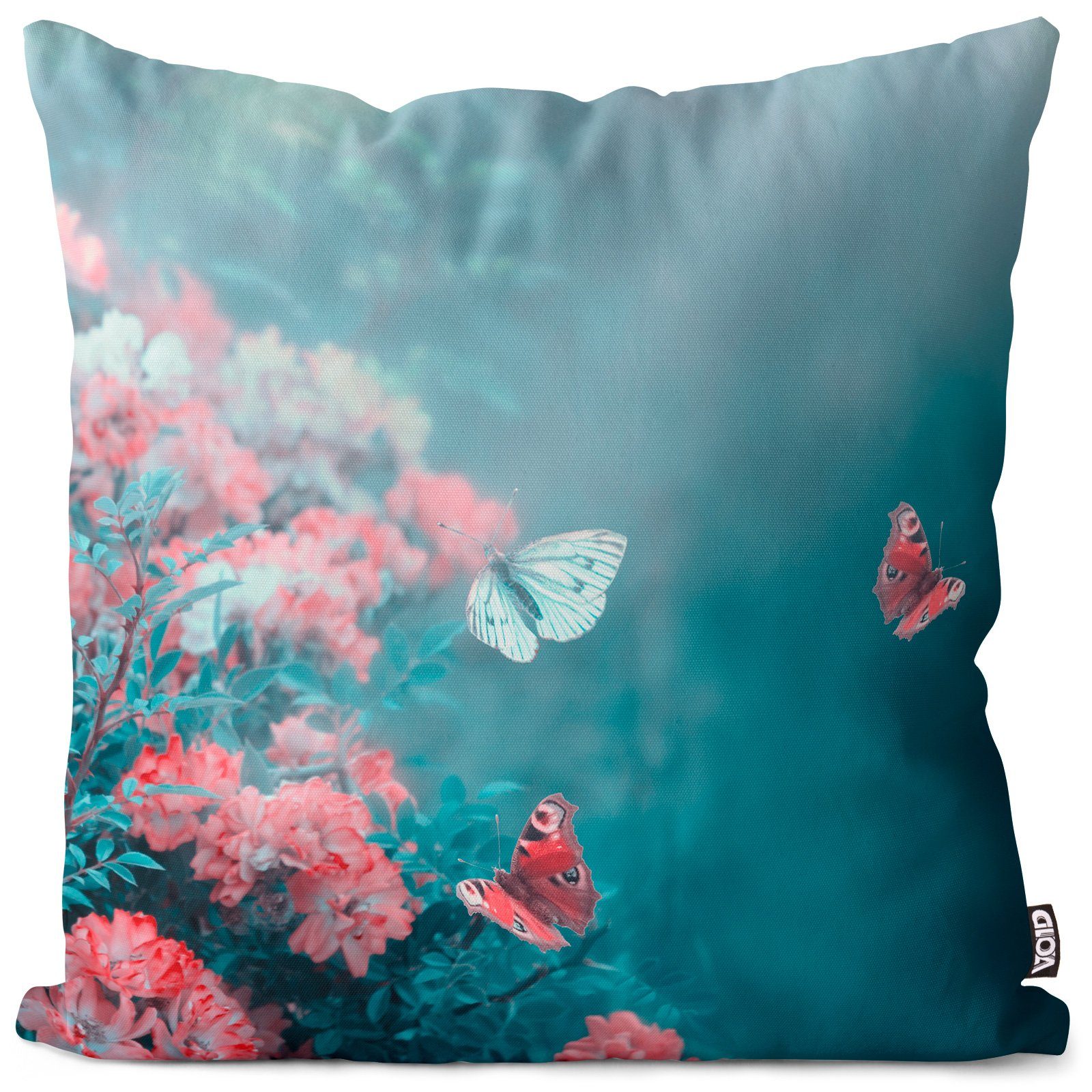 Frühling Insekten Falter Blätter Blumen Garten Sommer VOID Stück), Blüten Kissenbezug, Schmetterlinge Sommerblumen Wald Sofa-Kissen Natur (1