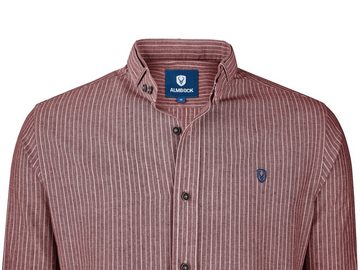 Almbock Trachtenhemd Herrenhemd Florian rot-weiß-gestreift