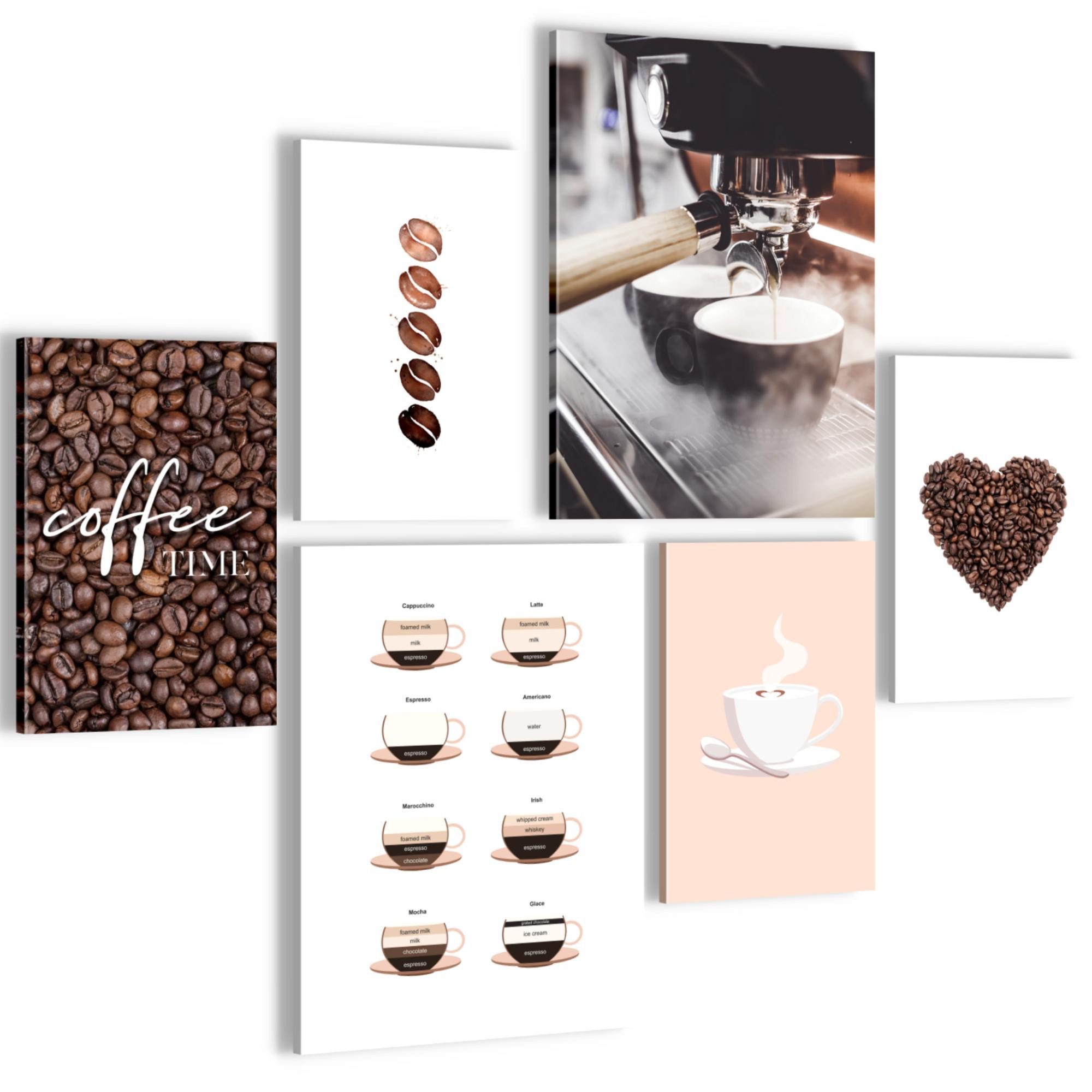 Novart Wandbild Kaffee Coffee Küche AUFHÄNGFERTIG Deko Esszimmer Küchenbilder N0278, 102L x 84B cm