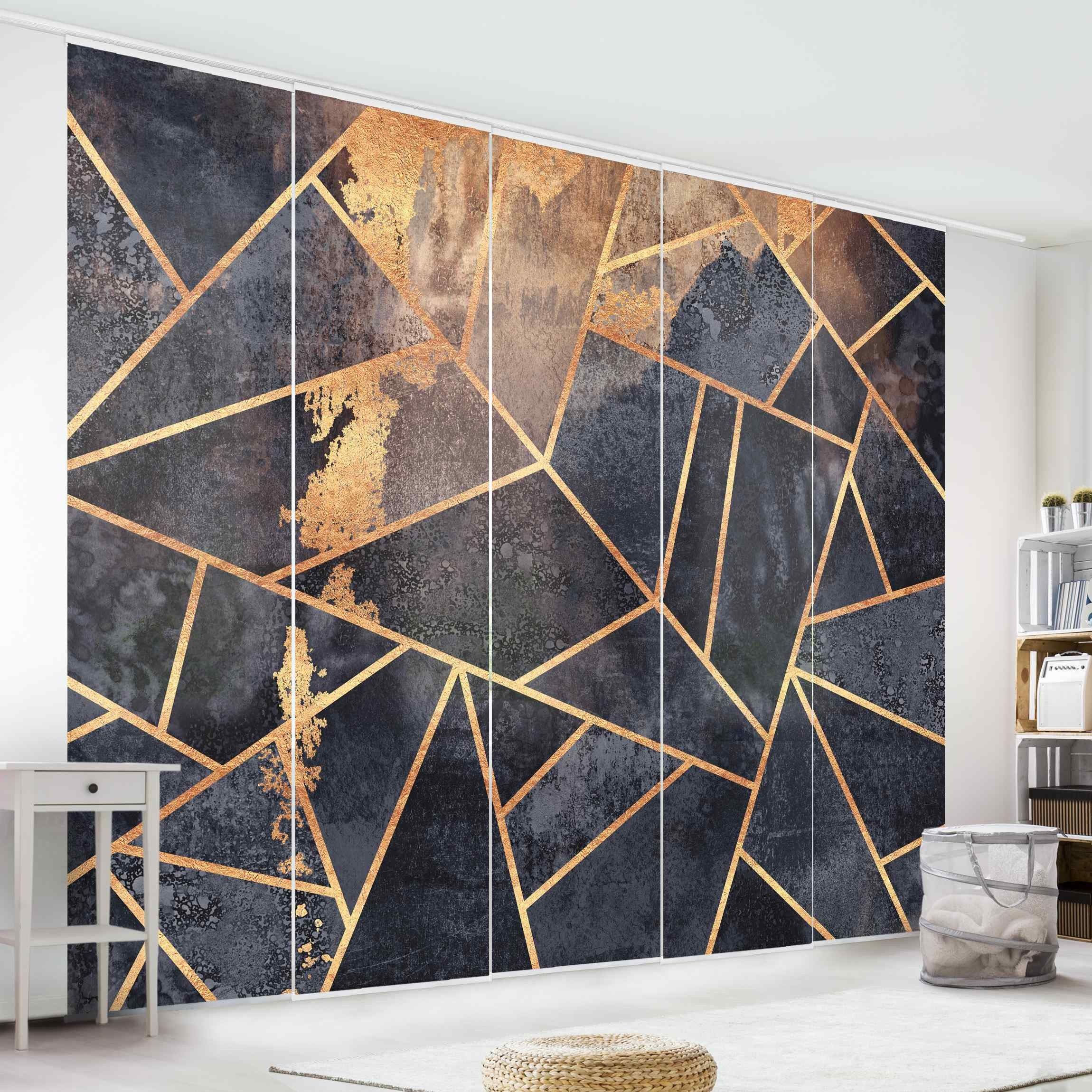 Bilderdepot24 Schiebegardine modern Flächenvorhang blickdicht Onyx günstig online kaufen