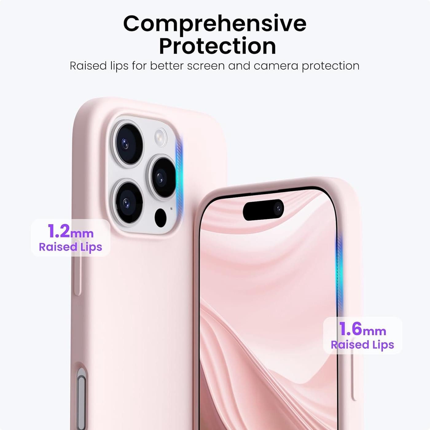 CoolGadget Handyhülle Silikon Case für das Apple iPhone 16 Pro Max Slim TPU Cover 6,9 Zoll, Weiche Schutz Hülle mit Innen Fleece aus Stoff Handy Tasche – Bild 4 von 5