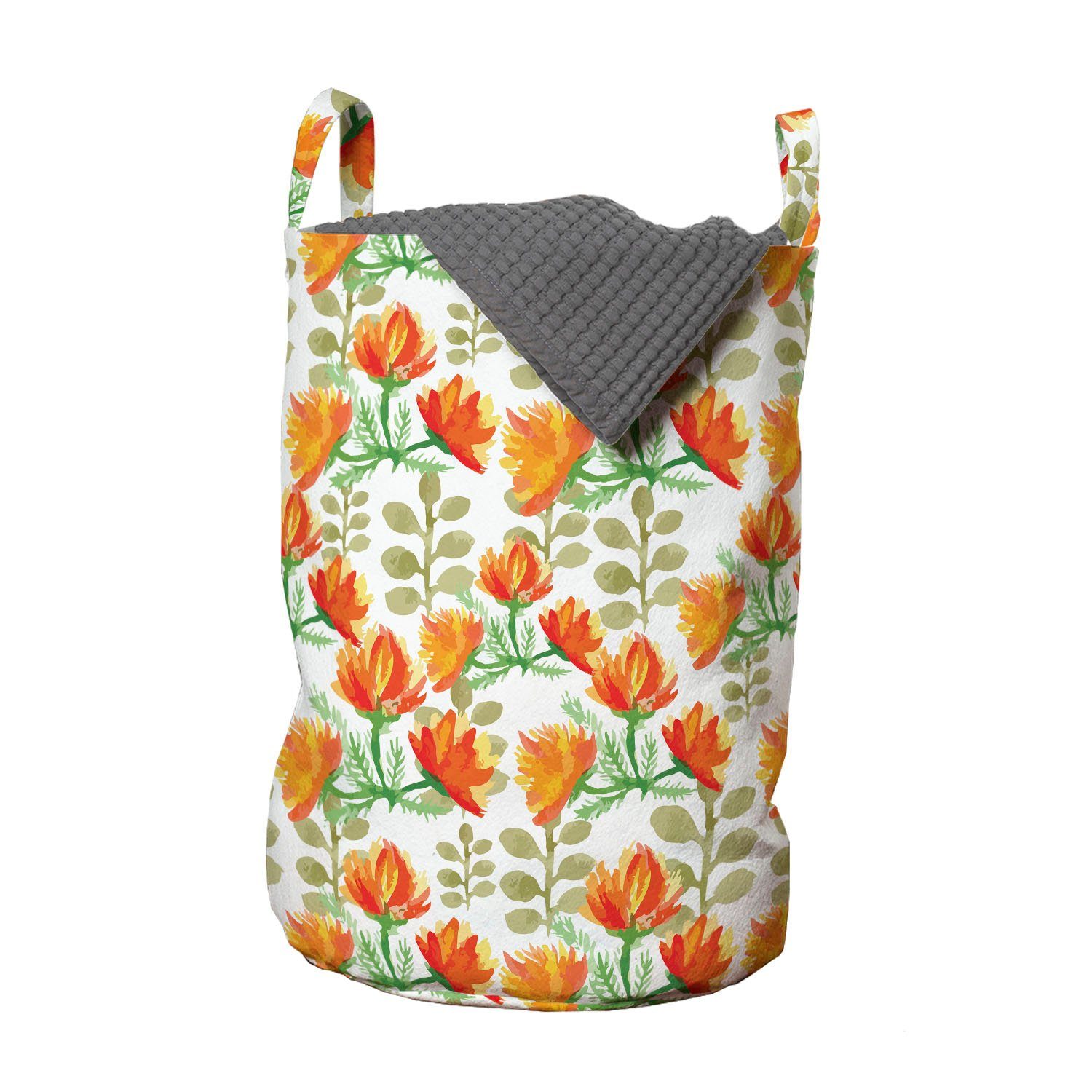 Abakuhaus Wäschesäckchen Wäschekorb mit Griffen Branchen für Waschsalons, Garten-Frühling Kordelzugverschluss Blumen