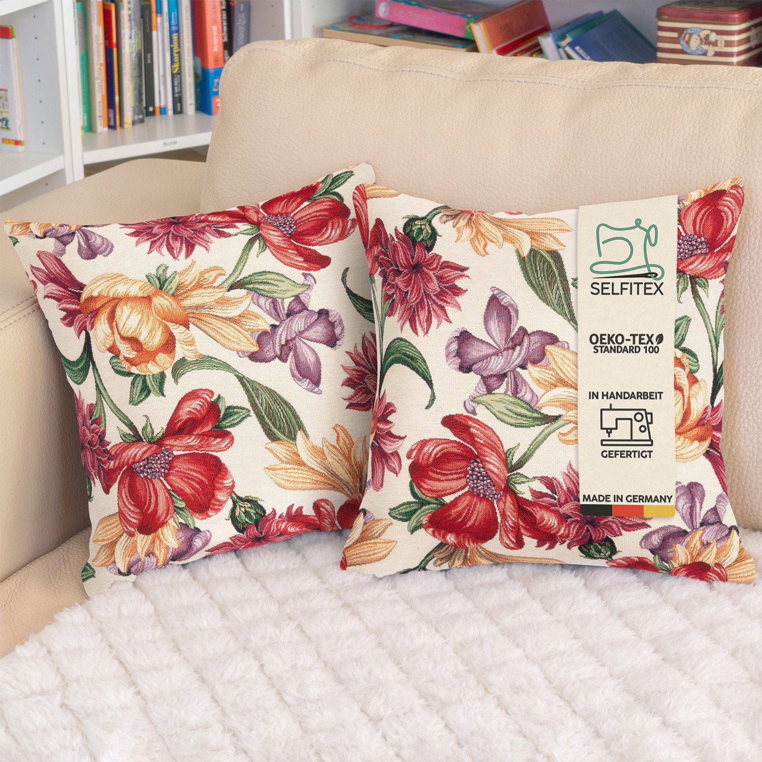 Selfitex Dekokissen mit buntem Muster im 2er Set, 30x50/40x40/50x50 inkl. F günstig online kaufen